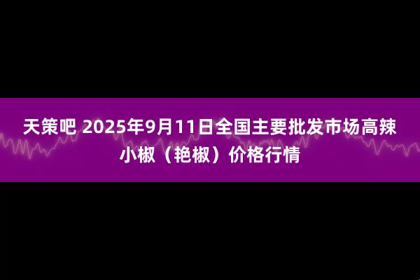 天策吧 2025年9月11日全国主要批发市场高辣小椒（艳椒）价格行情