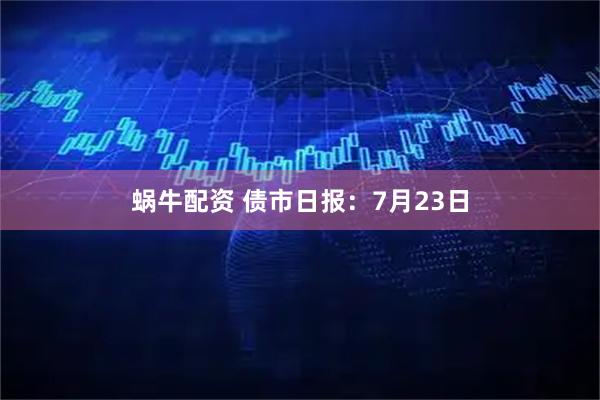 蜗牛配资 债市日报：7月23日